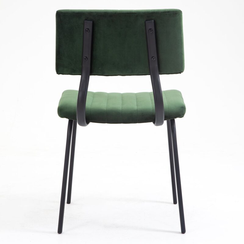 Charlecote Set of 2 Fluted Dining Chairs (Dark Green Velvet) - Image 8