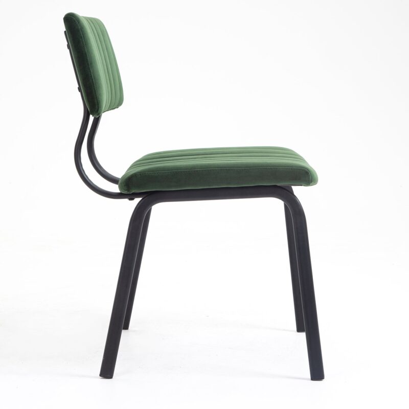 Charlecote Set of 2 Fluted Dining Chairs (Dark Green Velvet) - Image 9
