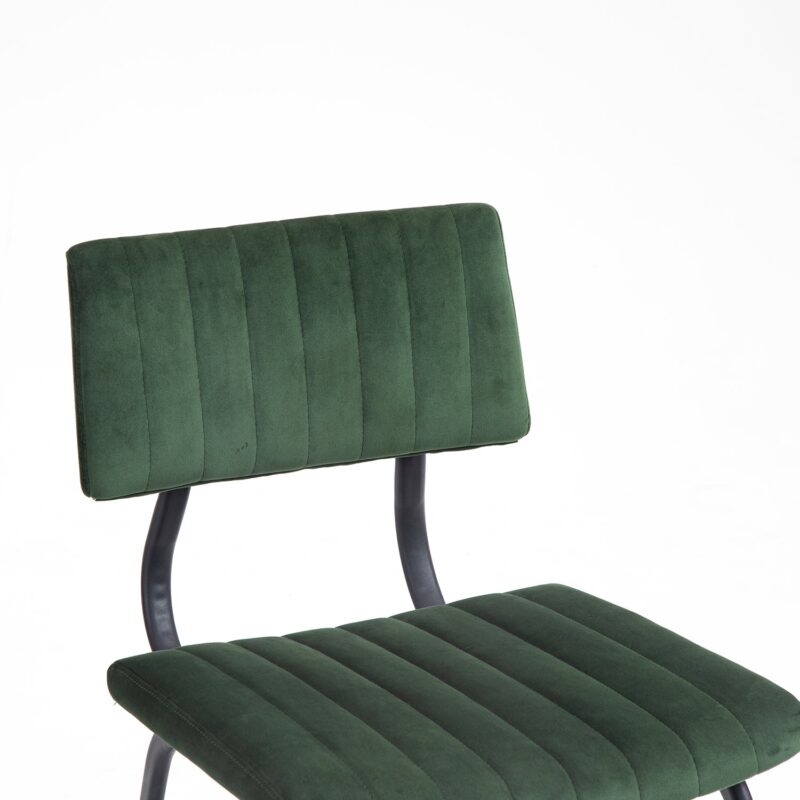Charlecote Set of 2 Fluted Dining Chairs (Dark Green Velvet) - Image 10