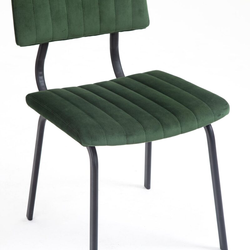 Charlecote Set of 2 Fluted Dining Chairs (Dark Green Velvet) - Image 11