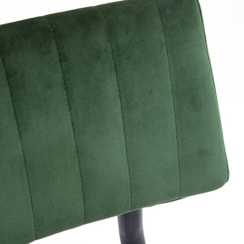 Charlecote Set of 2 Fluted Dining Chairs (Dark Green Velvet) - Image 12