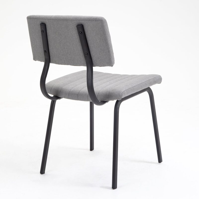Charlecote Set of 2 Fluted Dining Chairs (Light Grey Linen) - Image 8