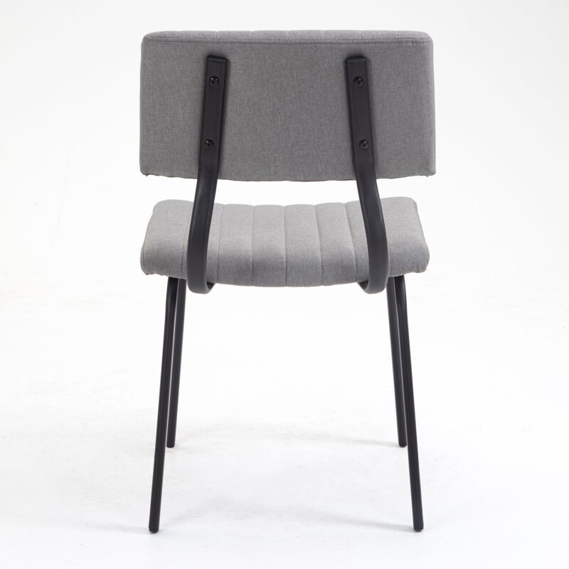 Charlecote Set of 2 Fluted Dining Chairs (Light Grey Linen) - Image 9