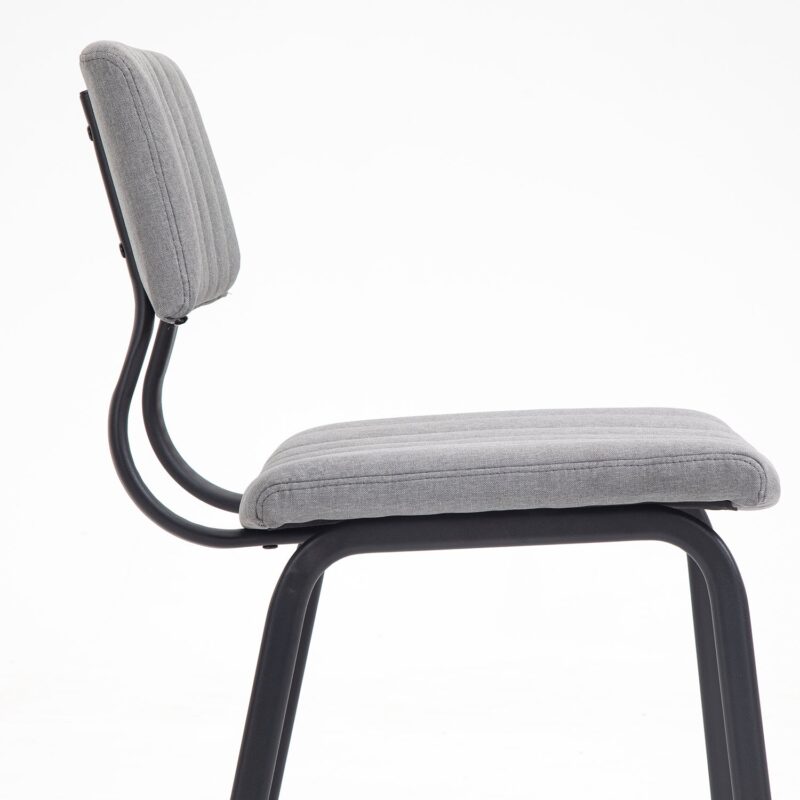 Charlecote Set of 2 Fluted Dining Chairs (Light Grey Linen) - Image 12