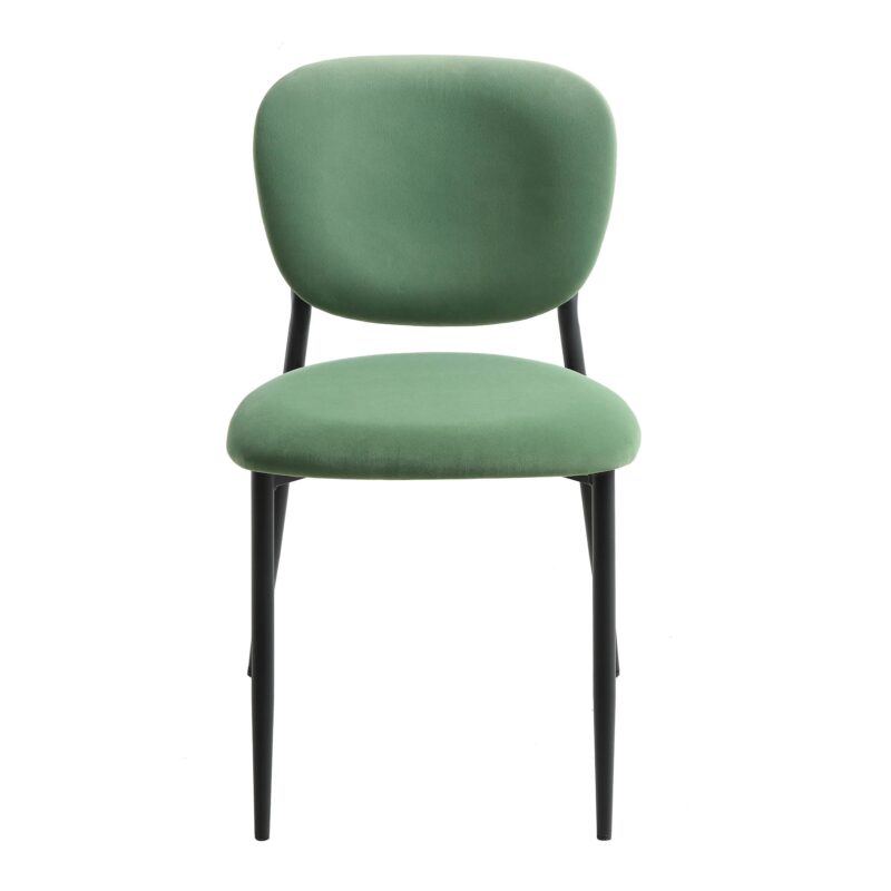 Kelmarsh Set of 2 Grass Green Velvet Upholstered Dining Chairs - Image 5