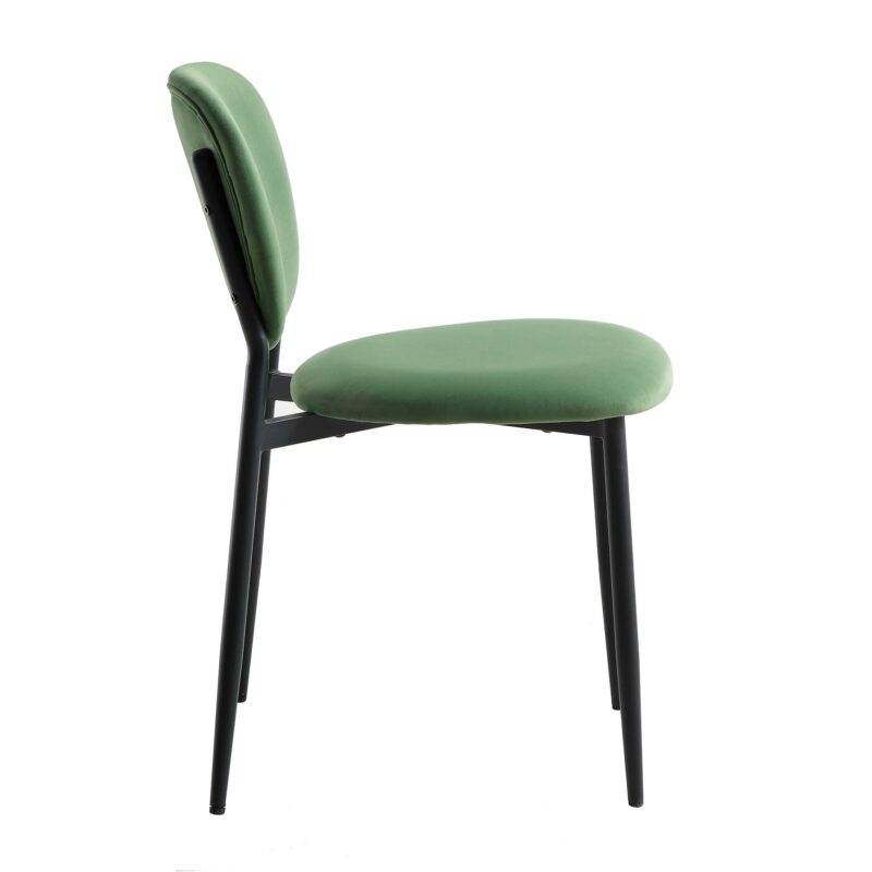 Kelmarsh Set of 2 Grass Green Velvet Upholstered Dining Chairs - Image 6