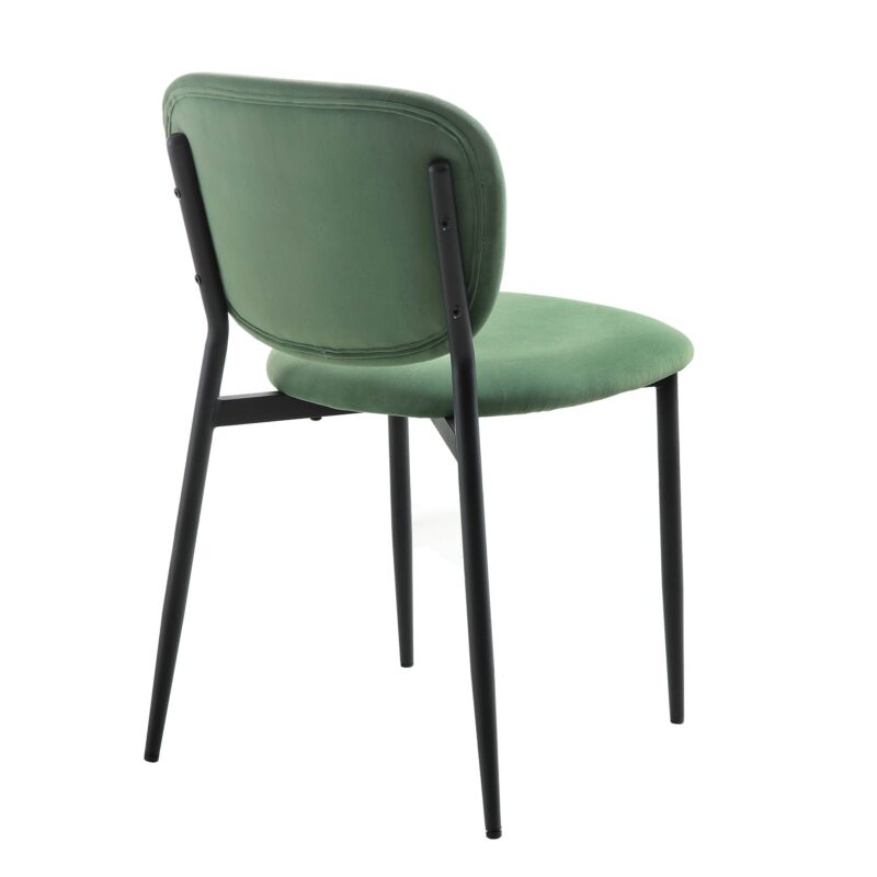 Kelmarsh Set of 2 Grass Green Velvet Upholstered Dining Chairs - Image 7