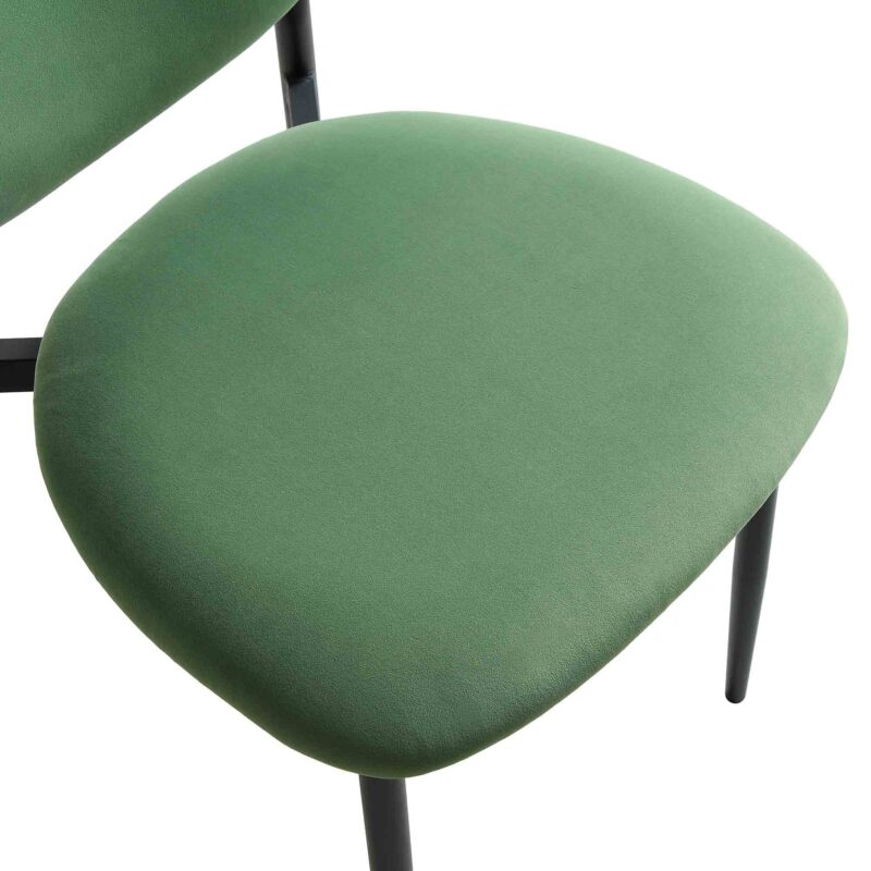 Kelmarsh Set of 2 Grass Green Velvet Upholstered Dining Chairs - Image 9