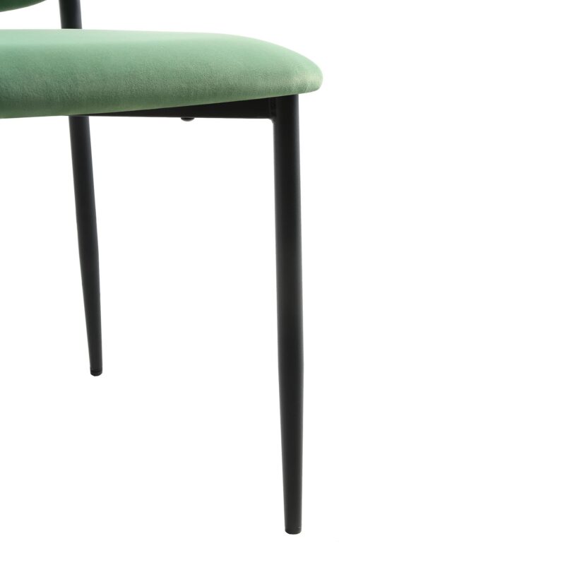 Kelmarsh Set of 2 Grass Green Velvet Upholstered Dining Chairs - Image 11