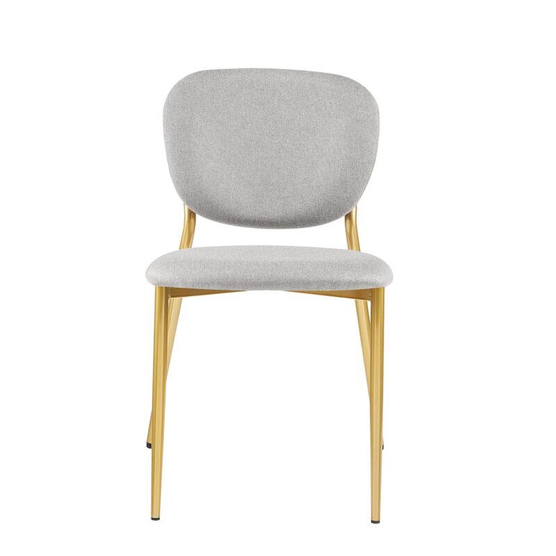 Kelmarsh Set of 2 Light Grey Fabric Upholstered Dining Chairs - Image 5
