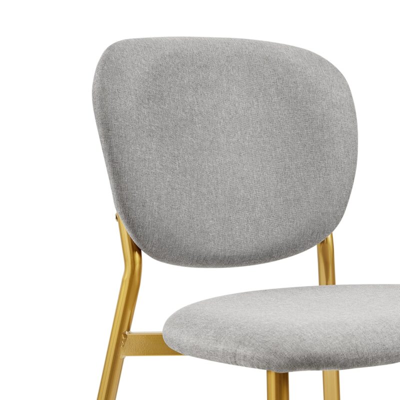 Kelmarsh Set of 2 Light Grey Fabric Upholstered Dining Chairs - Image 8