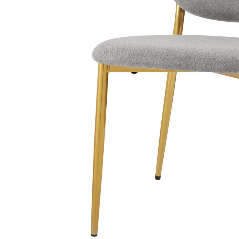 Kelmarsh Set of 2 Light Grey Fabric Upholstered Dining Chairs - Image 9