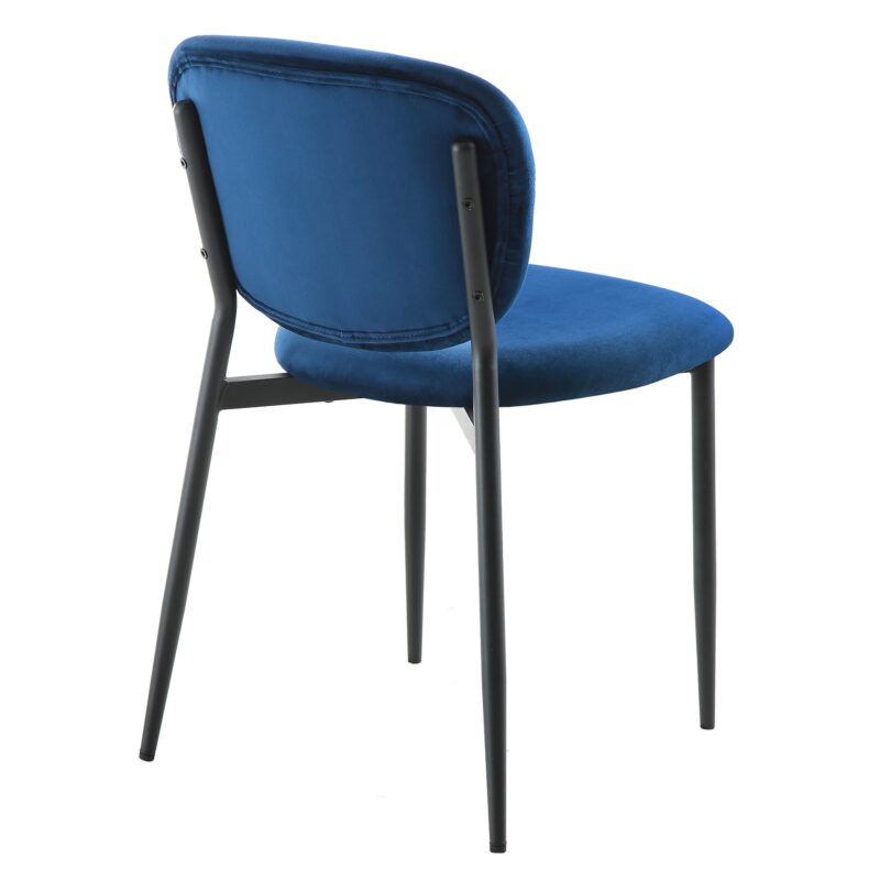 Kelmarsh Set of 2 Navy Blue Velvet Upholstered Dining Chairs - Image 8