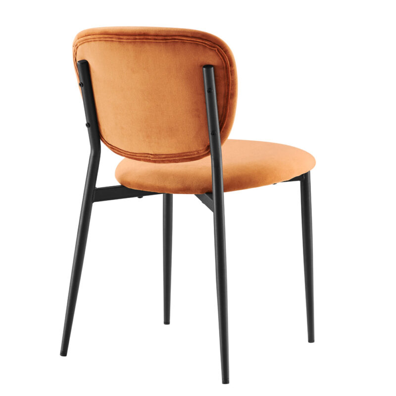 Kelmarsh Set of 2 Orange Velvet Upholstered Dining Chairs - Image 7