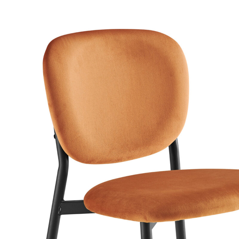 Kelmarsh Set of 2 Orange Velvet Upholstered Dining Chairs - Image 8