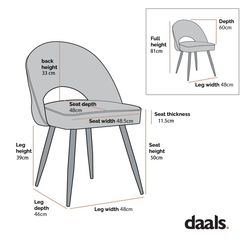 Oakley Set of 2 Cognac Colour Vegan Leather  Upholstered Dining Chairs with Piping - Image 4
