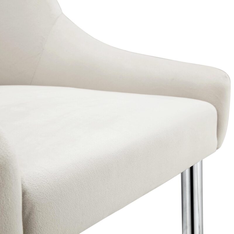 Garnet Set of 2 Champagne Velvet Upholstered Dining Chairs with Back Handle - Image 11