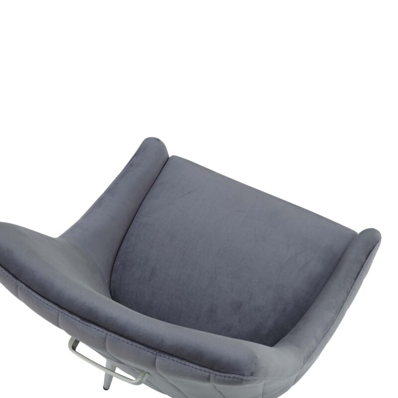Garnet Set of 2 Dark Grey Velvet Upholstered Dining Chairs with Back Handle - Image 12