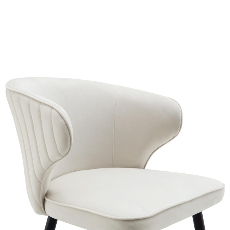 Langham Set of 2 Champagne Velvet Upholstered Carver Dining Chairs - Image 9