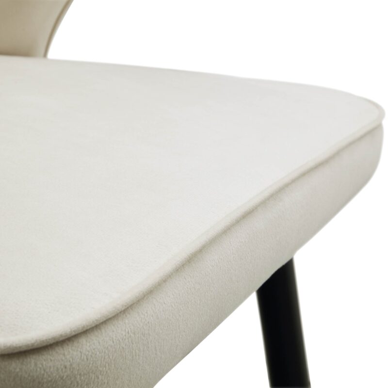 Langham Set of 2 Champagne Velvet Upholstered Carver Dining Chairs - Image 12