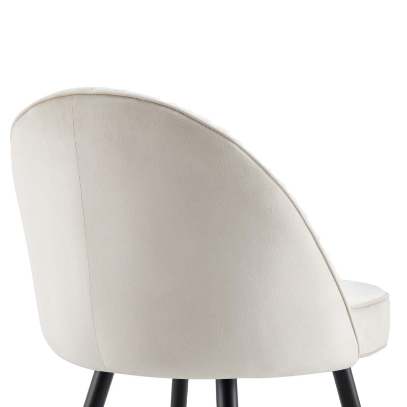 Miyae Set of 2 Pleated Champange Velvet Upholstered Dining Chairs - Image 10