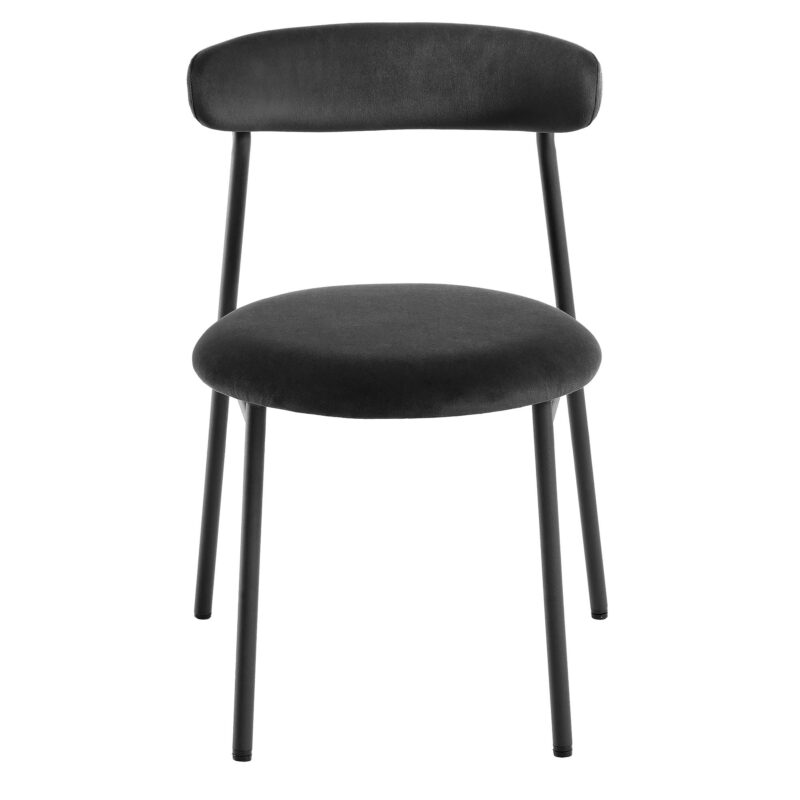 Donna Set of 2 Charcoal Velvet Dining Chairs - Image 3