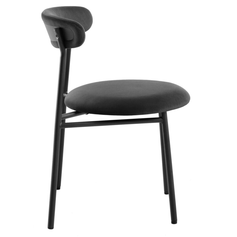 Donna Set of 2 Charcoal Velvet Dining Chairs - Image 6