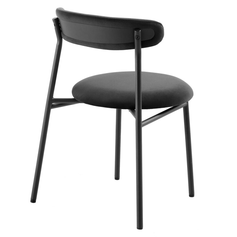 Donna Set of 2 Charcoal Velvet Dining Chairs - Image 7