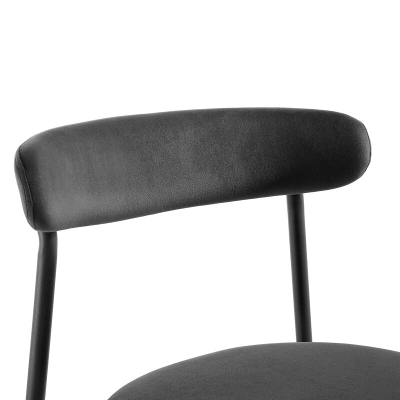 Donna Set of 2 Charcoal Velvet Dining Chairs - Image 8