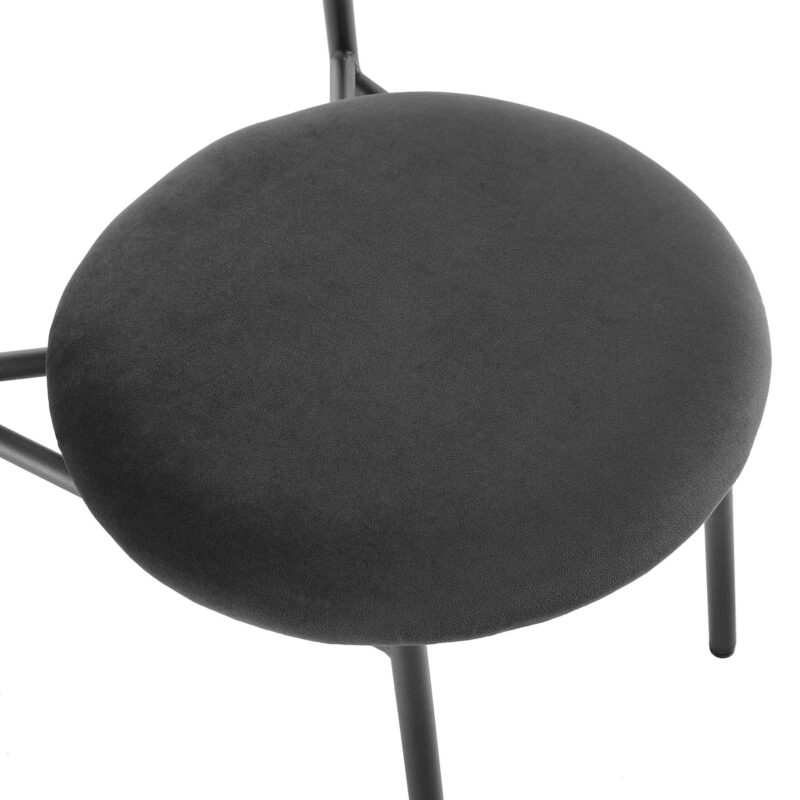 Donna Set of 2 Charcoal Velvet Dining Chairs - Image 9