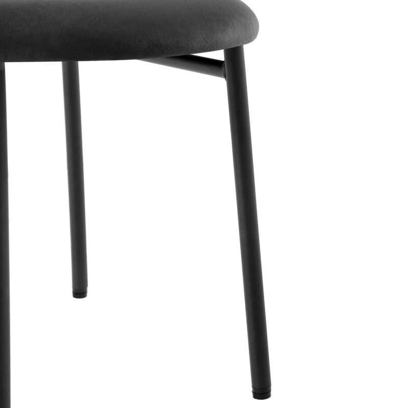 Donna Set of 2 Charcoal Velvet Dining Chairs - Image 11
