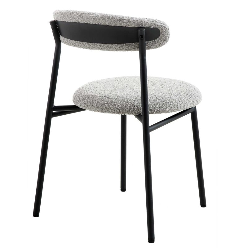 Donna Set of 2 Light Grey Boucle Dining Chairs - Image 7