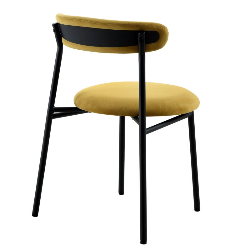 Donna Set of 2 Mustard Yellow Velvet Dining Chairs - Image 7