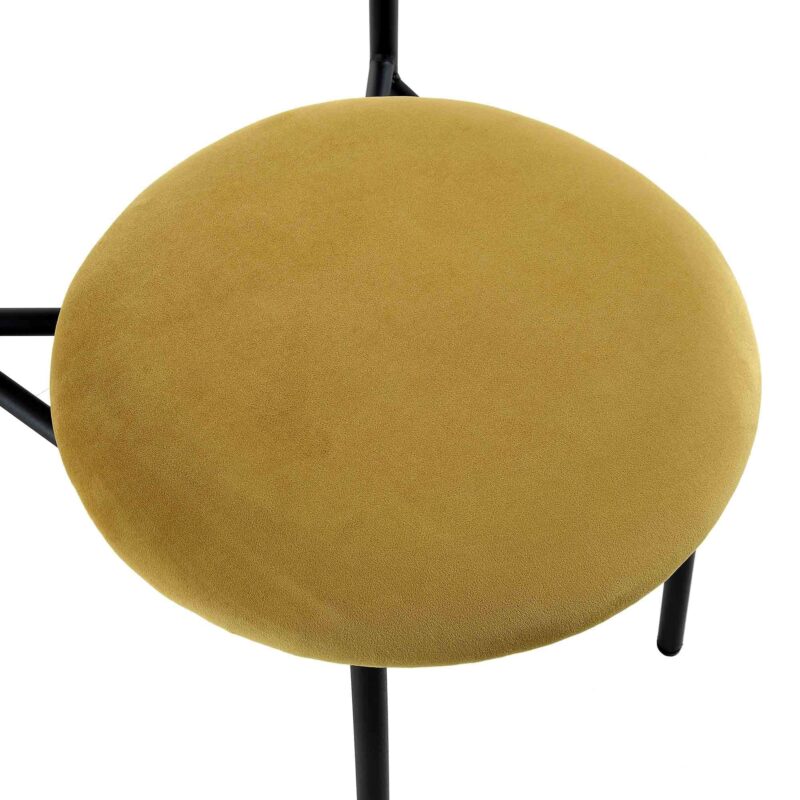 Donna Set of 2 Mustard Yellow Velvet Dining Chairs - Image 9