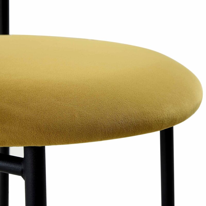 Donna Set of 2 Mustard Yellow Velvet Dining Chairs - Image 10