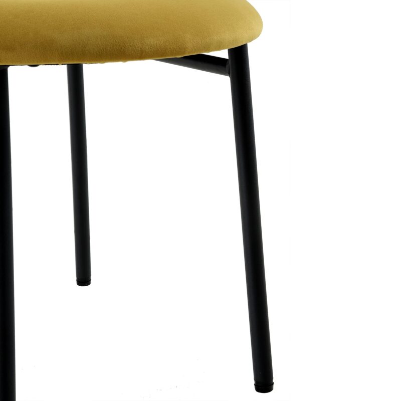 Donna Set of 2 Mustard Yellow Velvet Dining Chairs - Image 11