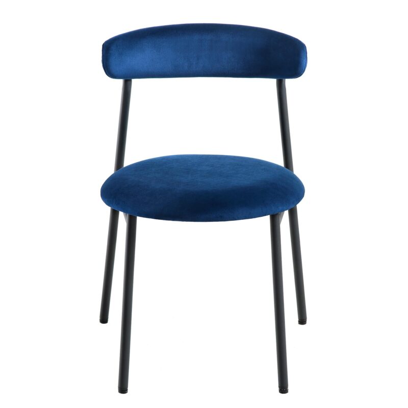 Donna Set of 2 Navy Blue Velvet Dining Chairs - Image 3