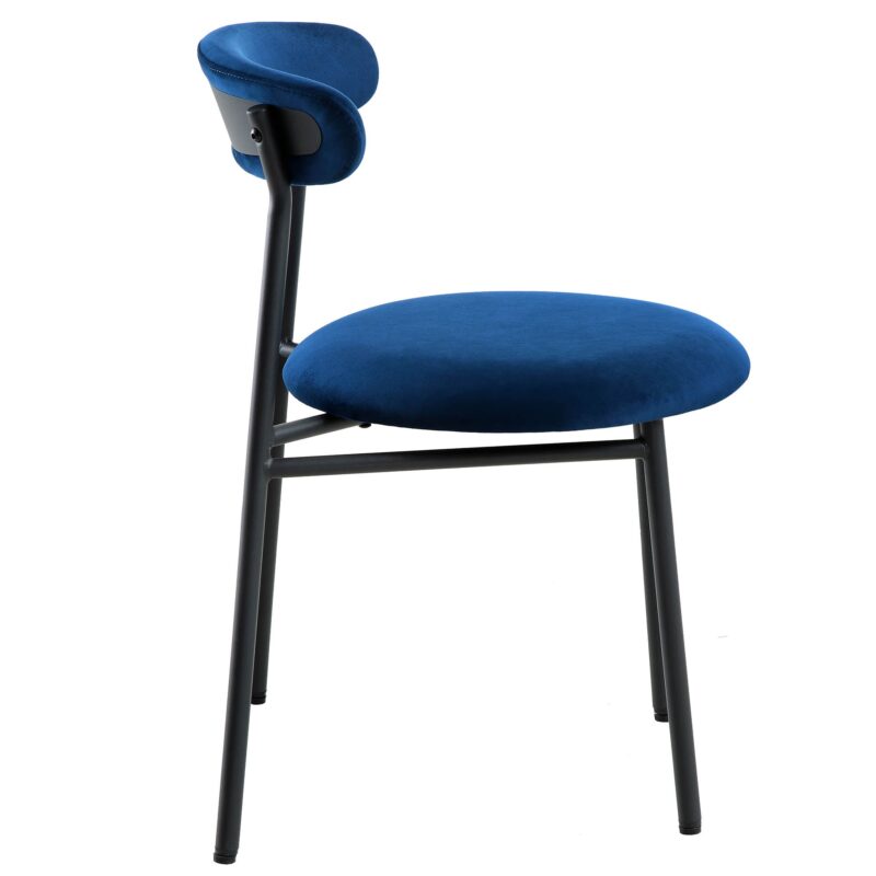 Donna Set of 2 Navy Blue Velvet Dining Chairs - Image 6