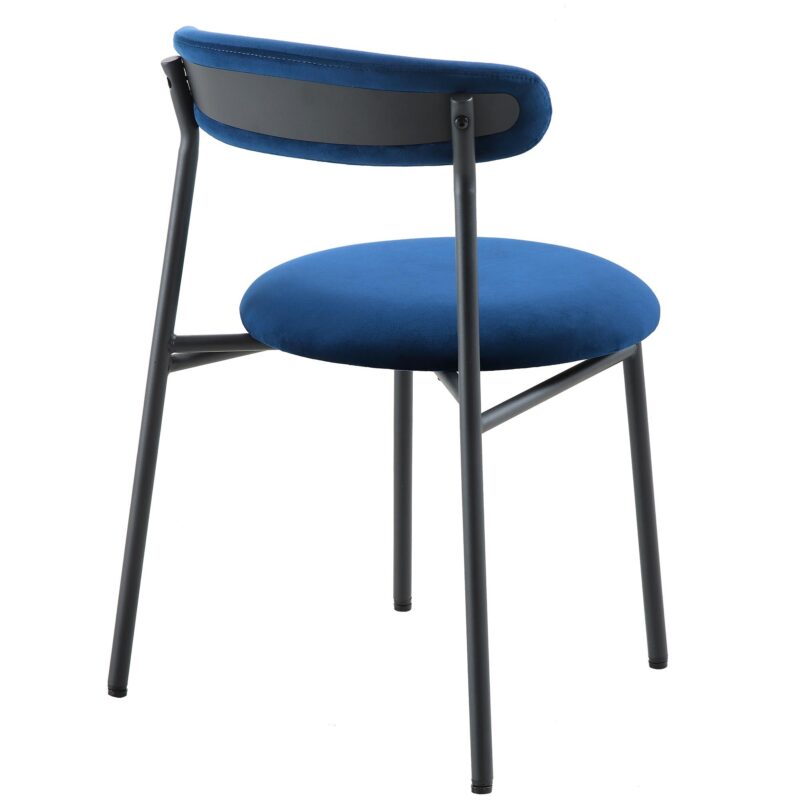 Donna Set of 2 Navy Blue Velvet Dining Chairs - Image 7
