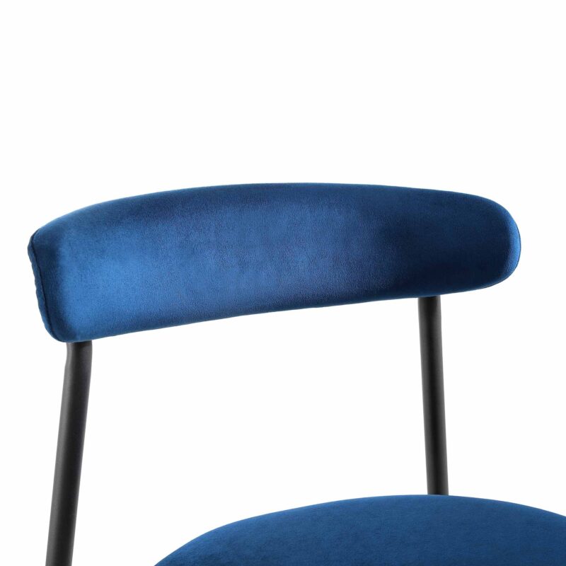 Donna Set of 2 Navy Blue Velvet Dining Chairs - Image 8