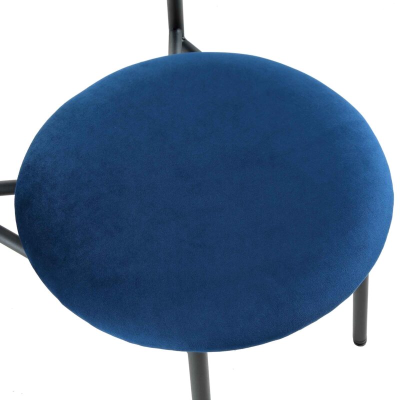 Donna Set of 2 Navy Blue Velvet Dining Chairs - Image 9