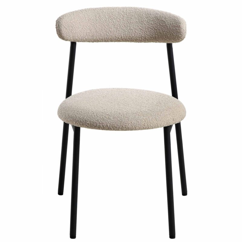 Donna Set of 2 Taupe Boucle Dining Chairs - Image 3