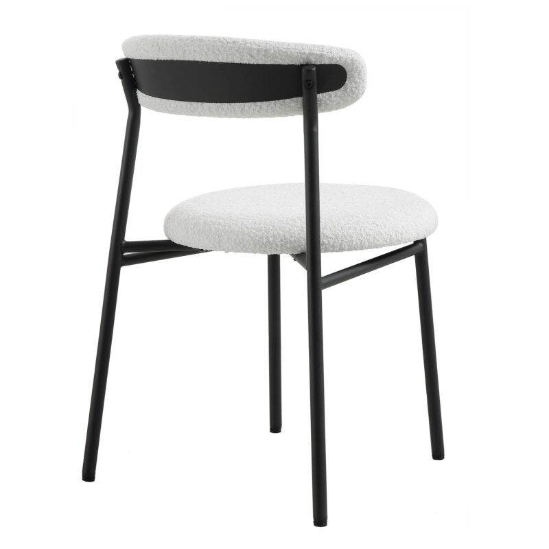 Donna Set of 2 White Boucle Dining Chairs - Image 7