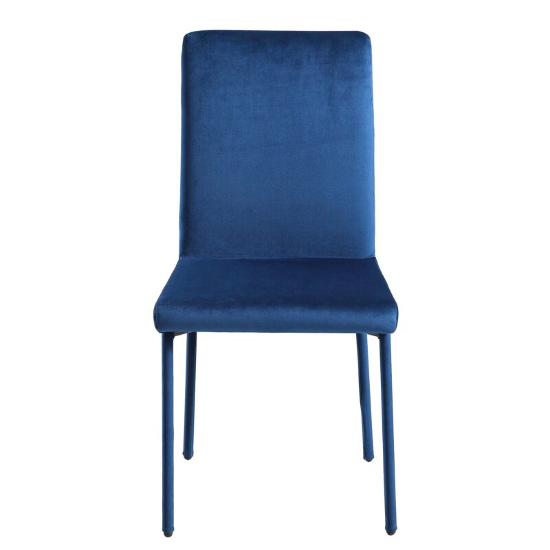 Fernie Set of 2 Navy Blue Velvet Dining Chairs with Upholstered Legs - Image 3
