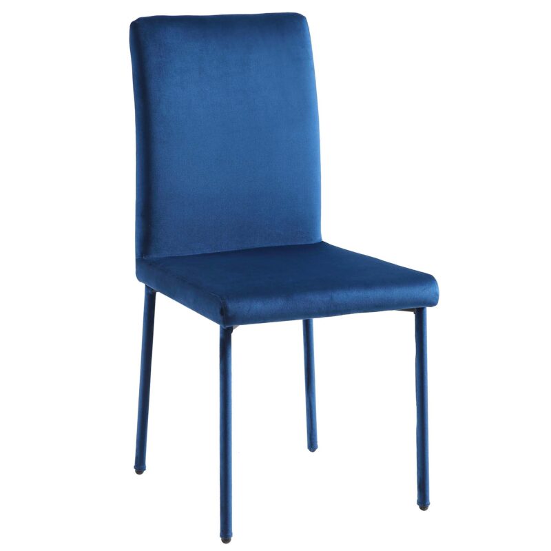 Fernie Set of 2 Navy Blue Velvet Dining Chairs with Upholstered Legs - Image 5
