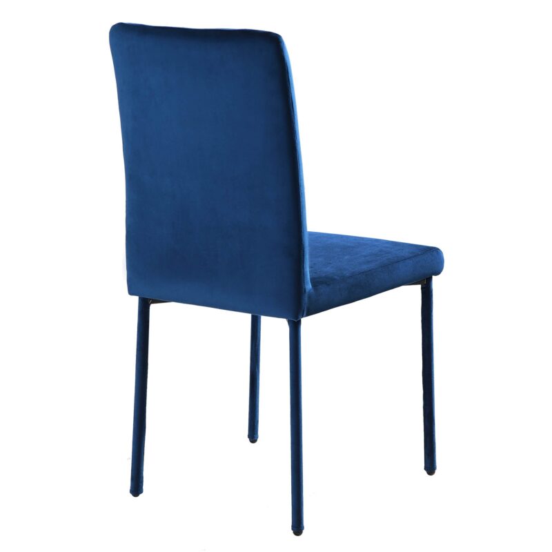 Fernie Set of 2 Navy Blue Velvet Dining Chairs with Upholstered Legs - Image 7