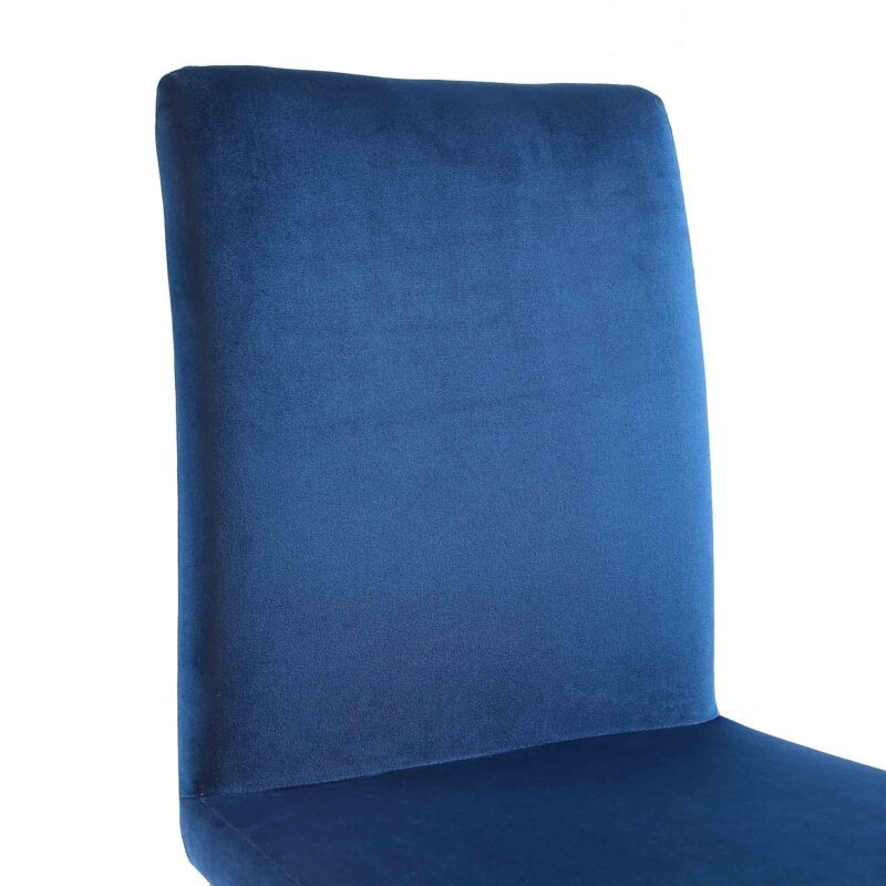 Fernie Set of 2 Navy Blue Velvet Dining Chairs with Upholstered Legs - Image 8