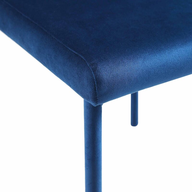 Fernie Set of 2 Navy Blue Velvet Dining Chairs with Upholstered Legs - Image 10