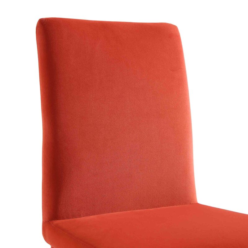 Fernie Set of 2 Ochre Burnt Orange Velvet Dining Chairs with Upholstered Legs - Image 8