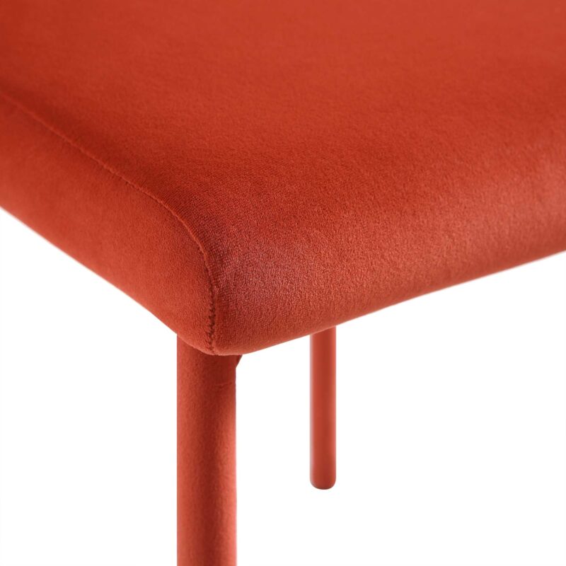 Fernie Set of 2 Ochre Burnt Orange Velvet Dining Chairs with Upholstered Legs - Image 10